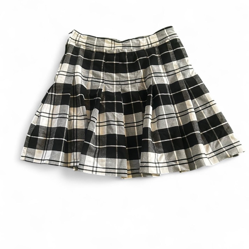 Love Tree Black and White Plaid Skater Skirt